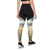 Sports Leggings - Black/Cloudy Beach Sunset