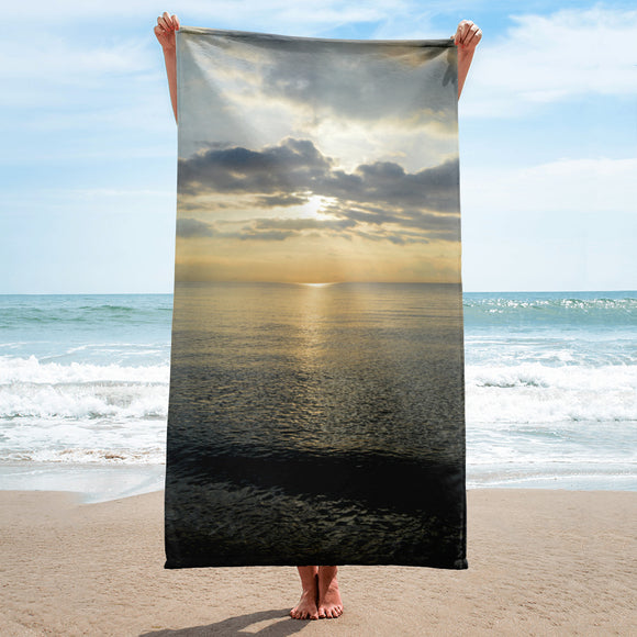 Beach Towel - Cloudy Beach Sunset