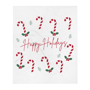 Throw Blanket - Happy Holidays (White Background)